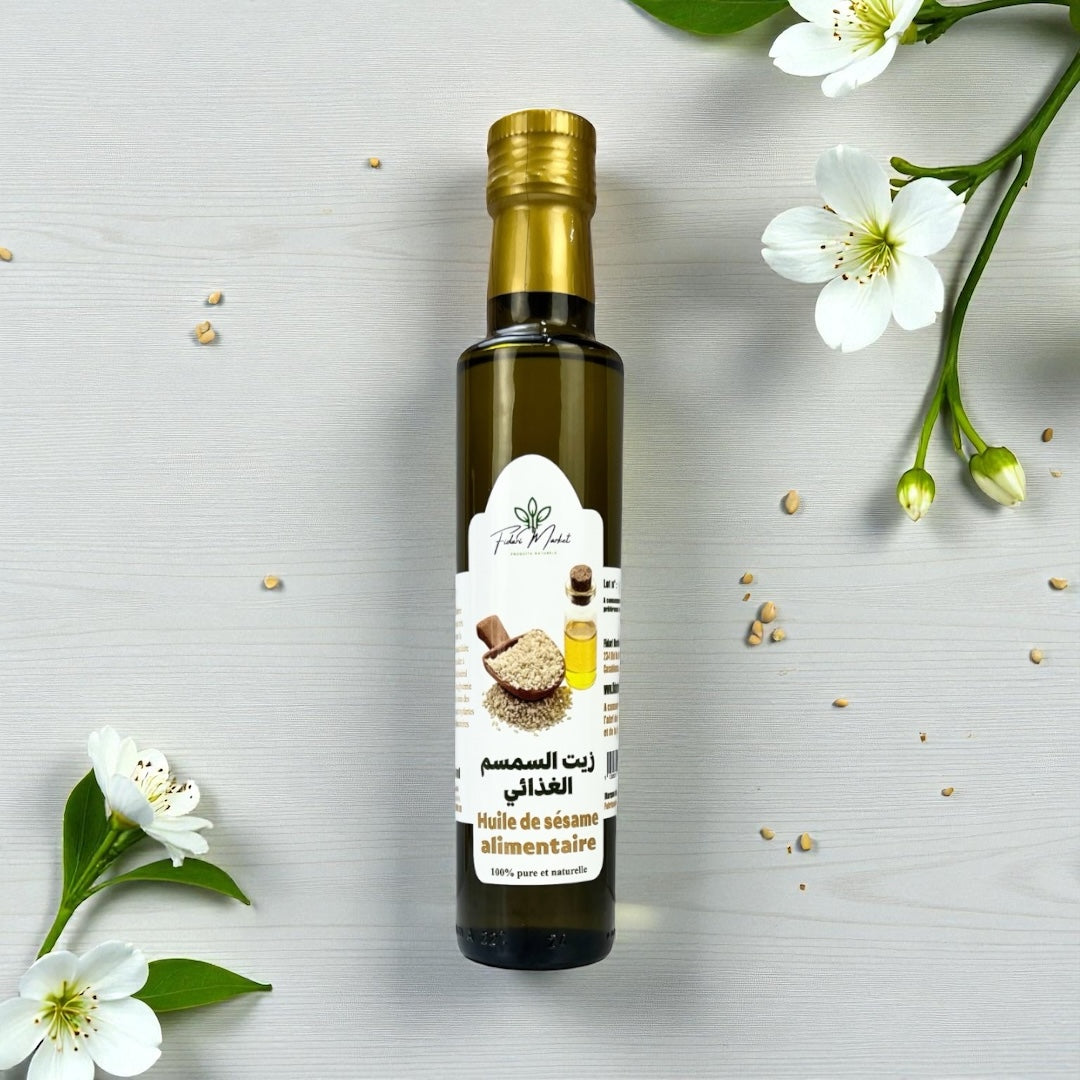Huile de Graines de Sésame 100% Naturelle – Alimentaire et Pressée à Froid 250ml زيت الزنجلان الغذائي