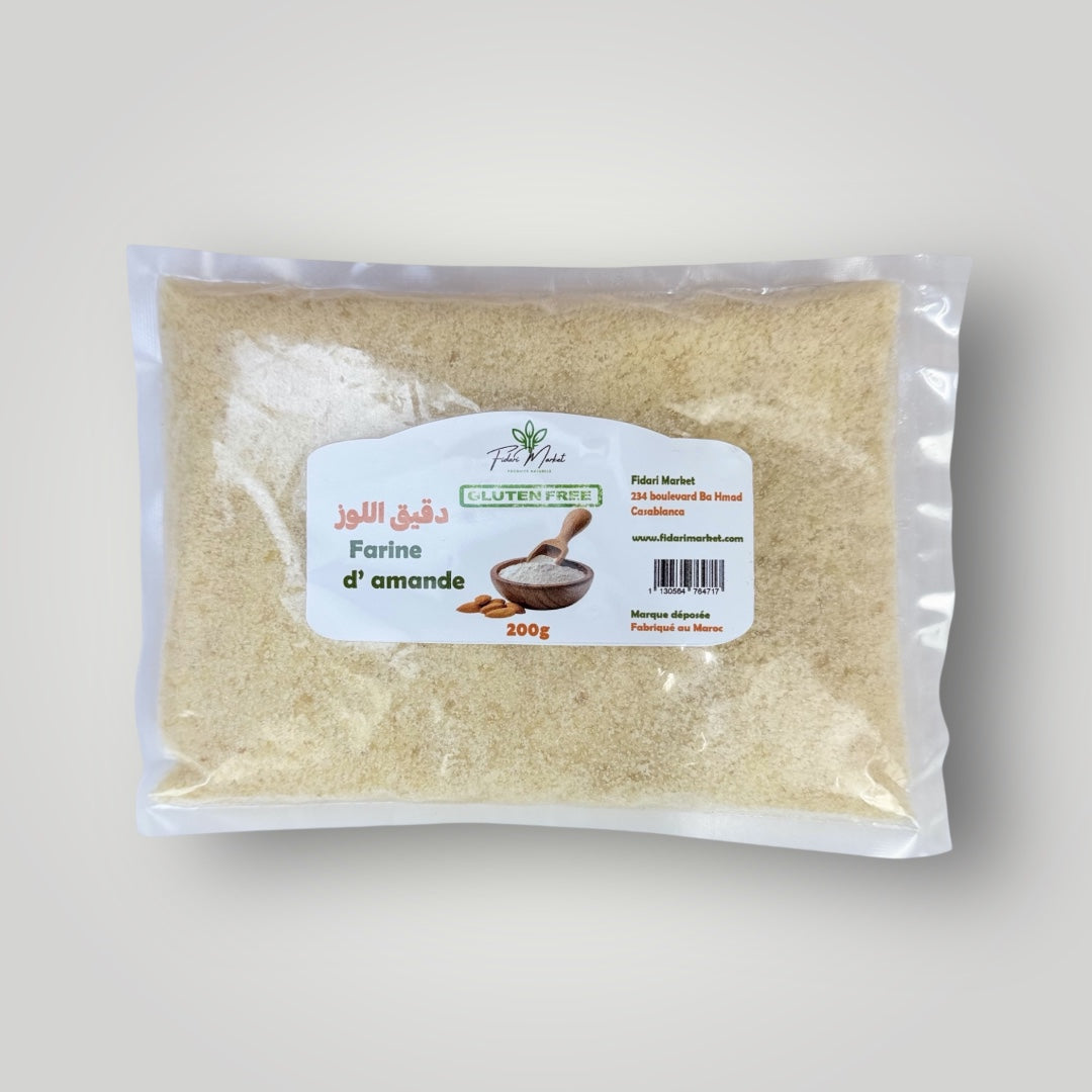 Farine d’amandes sans gluten 200g – 100% naturel sans additifs chimiques – Fidari Market Casablanca