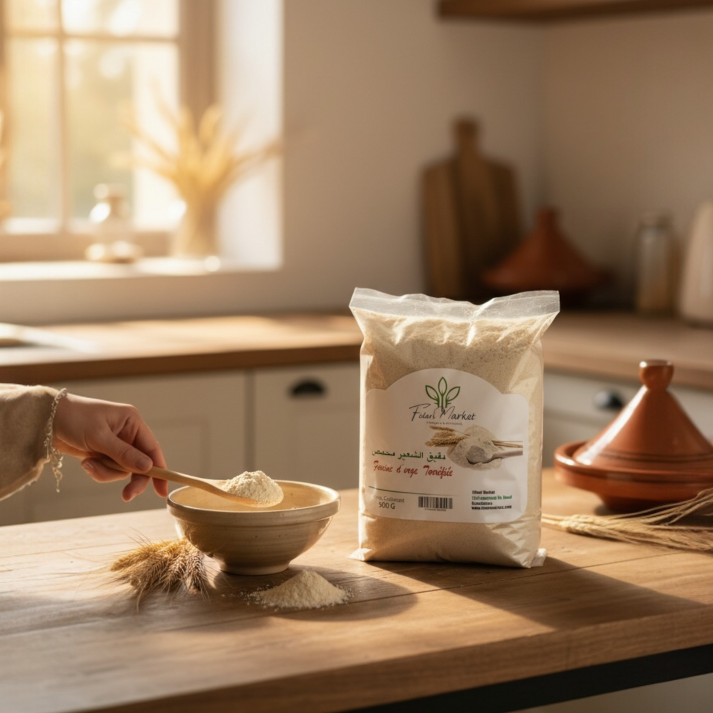 Farine d'orge torrefiee 500g – artisanal sans conservateurs – Fidari Market Casablanca