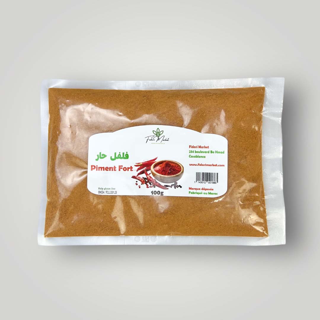 Piment Fort 125g – 100% naturel marocain – Fidari Market Casablanca