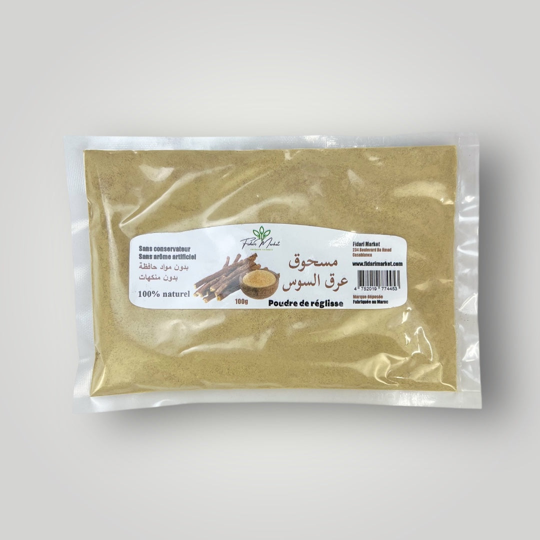 Poudre de reglisse 100g – 100% naturel sans additifs chimiques – Fidari Market Casablanca
