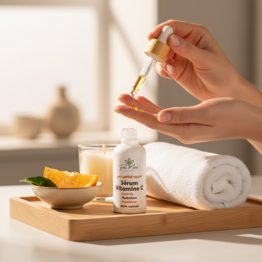 Serum Vitamine C Eclat & Anti-Taches – Soin Visage Naturel – 100% naturel sans chimie Maroc – Fidari Market Casablanca