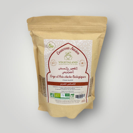 Couscous Ancien Orge et Pois Chiches Bio 500g كسكس الشعير و الحمص