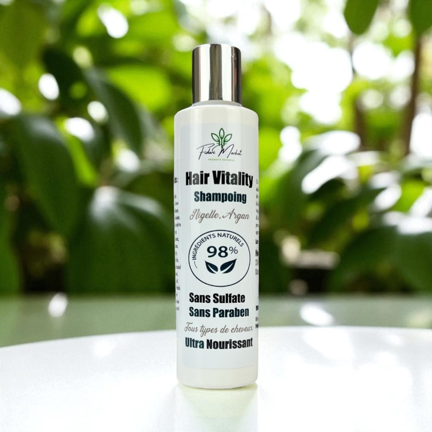 Hair Vitality  Shampooing Naturel à l’Huile d’Argan & à l’Huile de Nigelle – Fortifiant, Nourrissant & Anti-chute شمبوان بزيت الحبة السوداء و الأركان