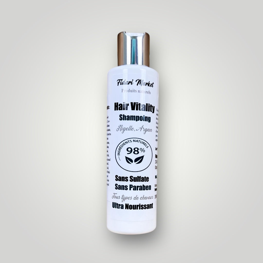 Hair Vitality Shampoing à la nigelle et l’argan شمبوان بزيت الحبة السوداء و الأركان