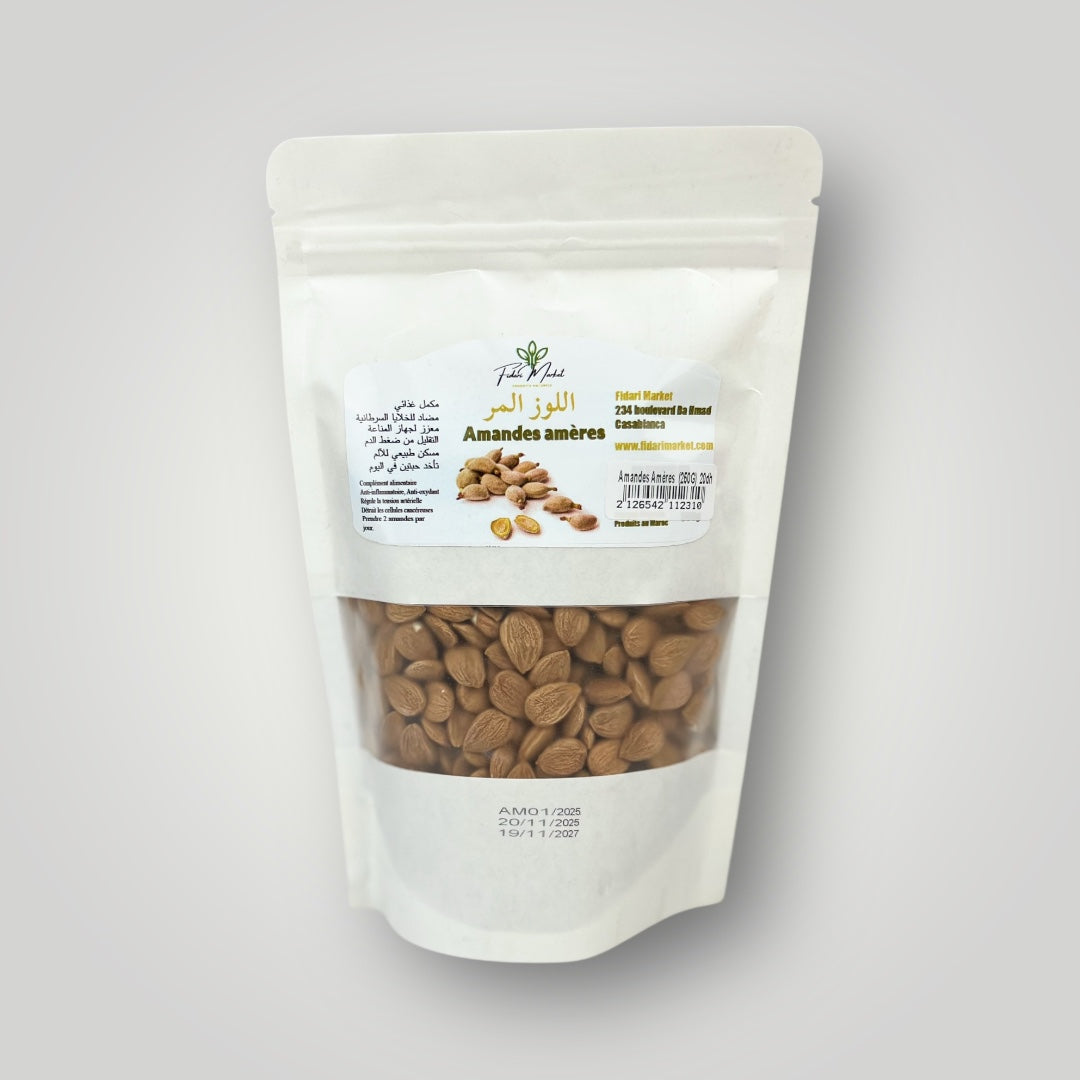 Amandes ameres 250g – 100% naturel sans additifs chimiques – Fidari Market Casablanca