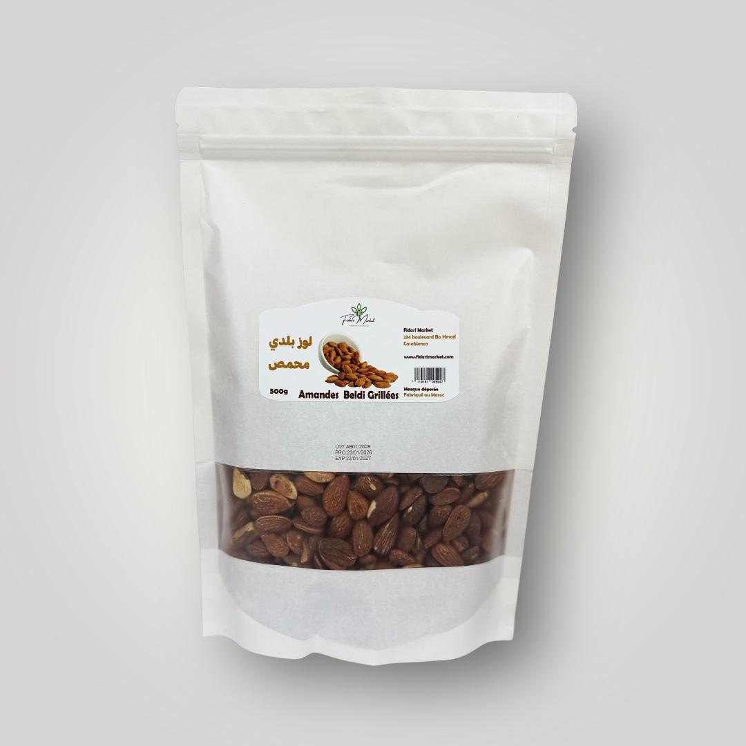 Amandes beldi grillees 500g – 100% naturel sans additifs chimiques – Fidari Market Casablanca