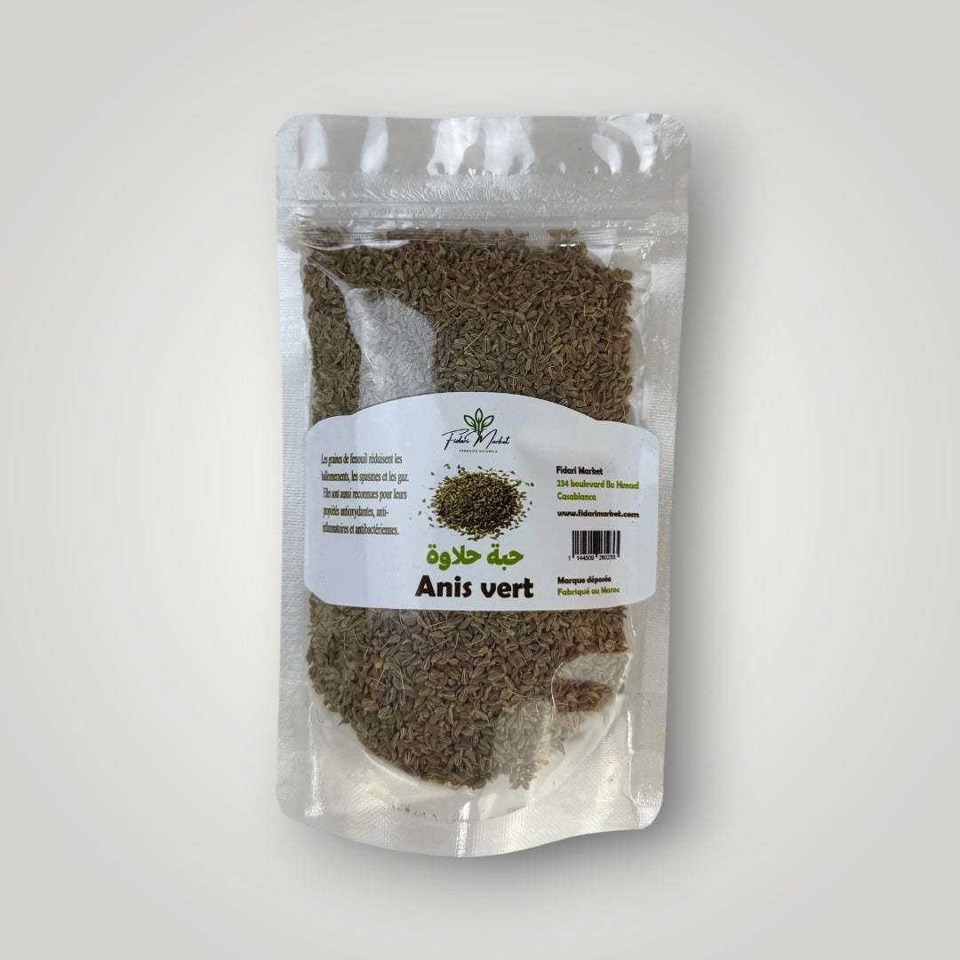 Anis vert graines حبة حلاوة 50g Fidari Market produit naturel Maroc