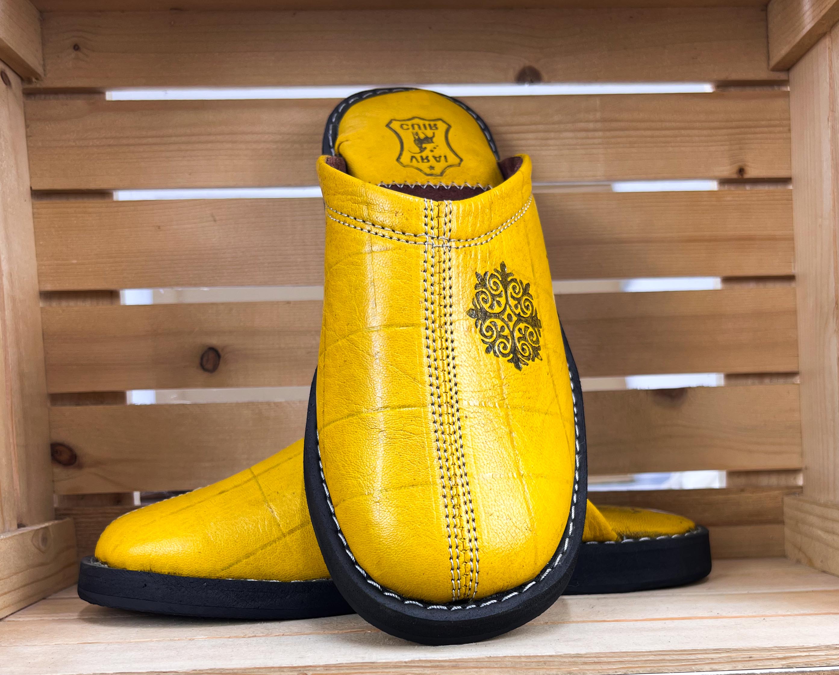 Babouches Fes 100% cuir – artisanal marocain – Fidari Market Casablanca