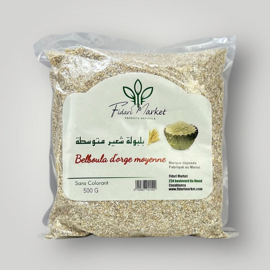 Belboula d'orge moyenne 500g – artisanal sans conservateurs – Fidari Market Casablanca