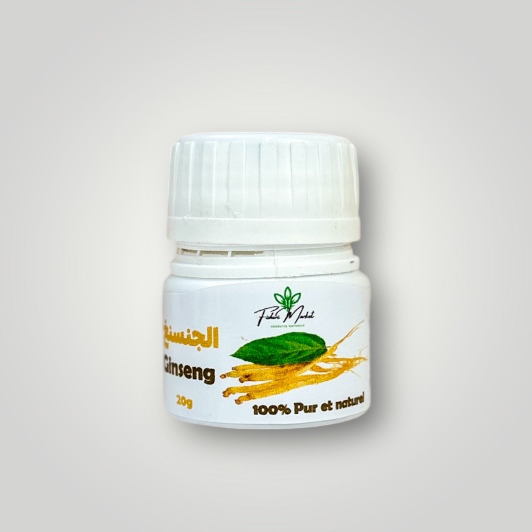 Ginseng en poudre 20 g – 100 % naturel  الجينسينغ مطحون