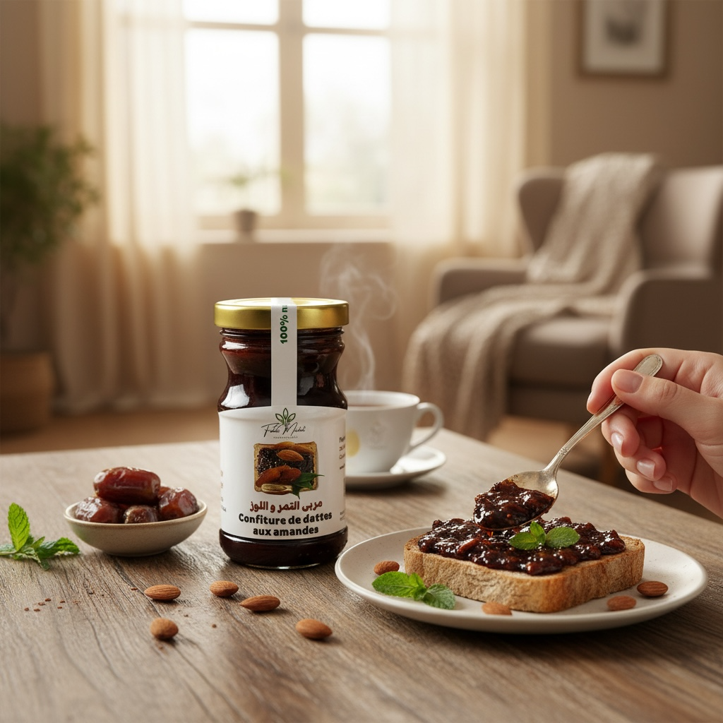 Confiture de dattes aux amandes – 100% naturel sans additifs chimiques – Fidari Market Casablanca