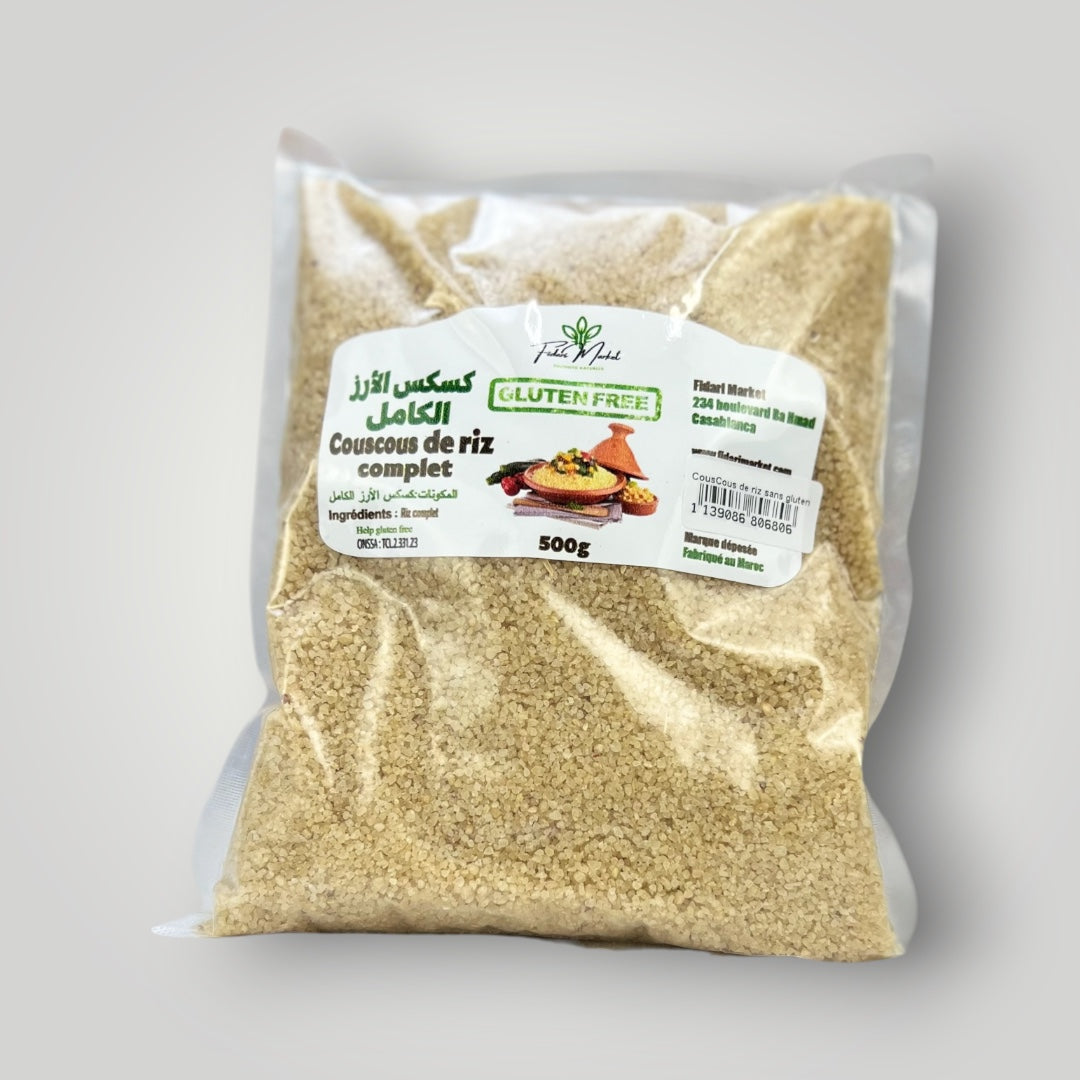 Couscous de riz complet sans gluten 500g – artisanal sans conservateurs – Fidari Market Casablanca