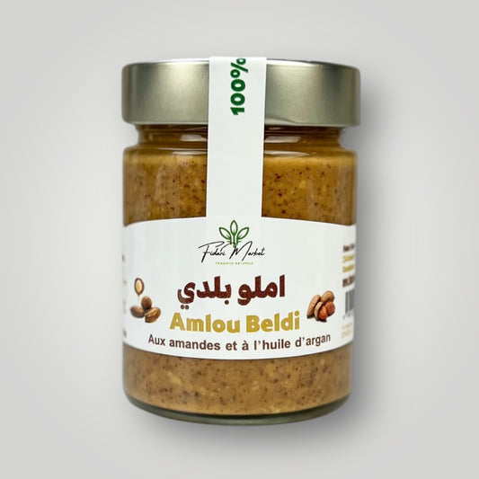 Amlou Beldi Traditionnel – Aux Amandes, à l’Huile d’Argan & au Miel Pur 314g أملو بلدي باللوز و زيت أركان و العسل الحر