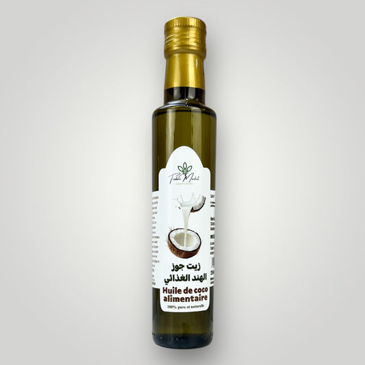 Huile de Coco 100% Naturelle – Alimentaire et Pressée à Froid 250ml  زيت جوز الهند الغذائي