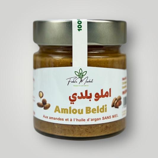 Amlou Beldi Sans Miel – Aux Amandes & à l’Huile d’Argan 100% Naturel 218g أملو بلدي باللوز و  زيت الأركان بدون سكر