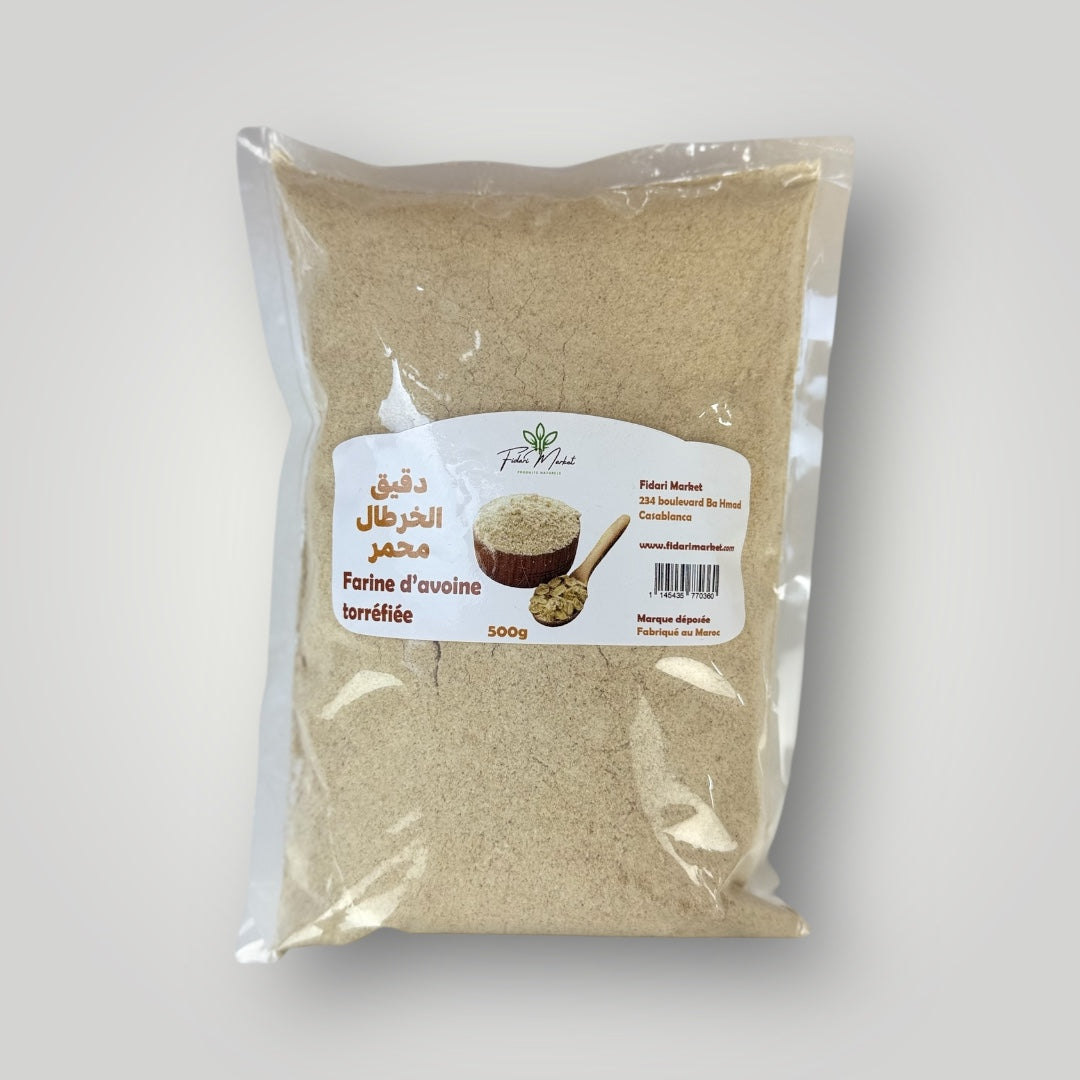 Farine d'avoine torrefiee 500g – artisanal sans conservateurs – Fidari Market Casablanca