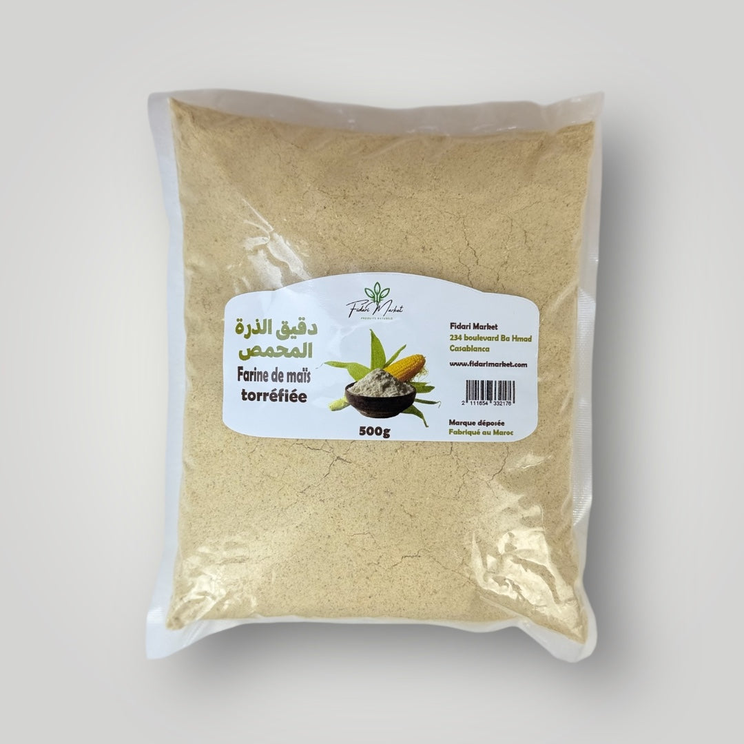 Farine de Maïs Torréfiée 500g – artisanal sans conservateurs – Fidari Market Casablanca