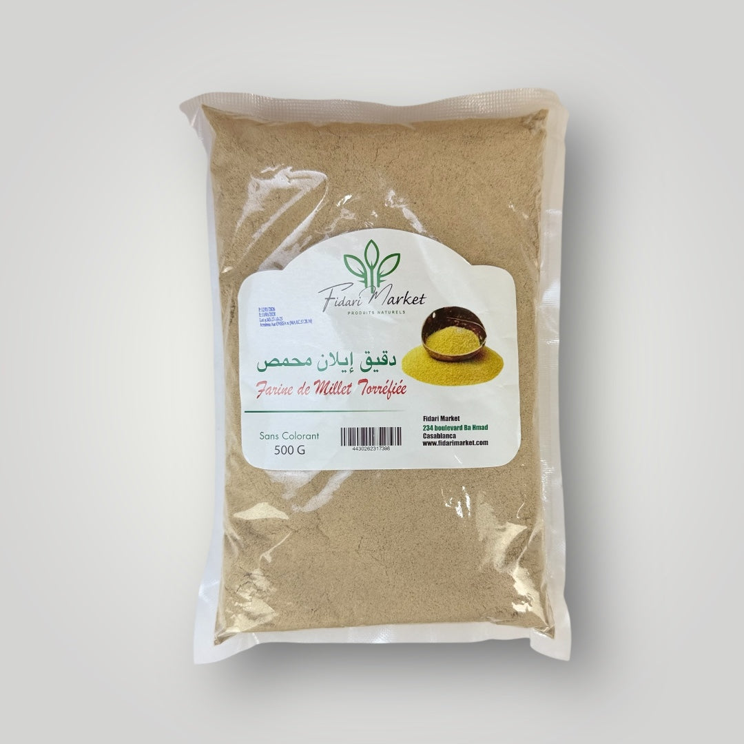 Farine de millet torrefiee 500g – artisanal sans conservateurs – Fidari Market Casablanca