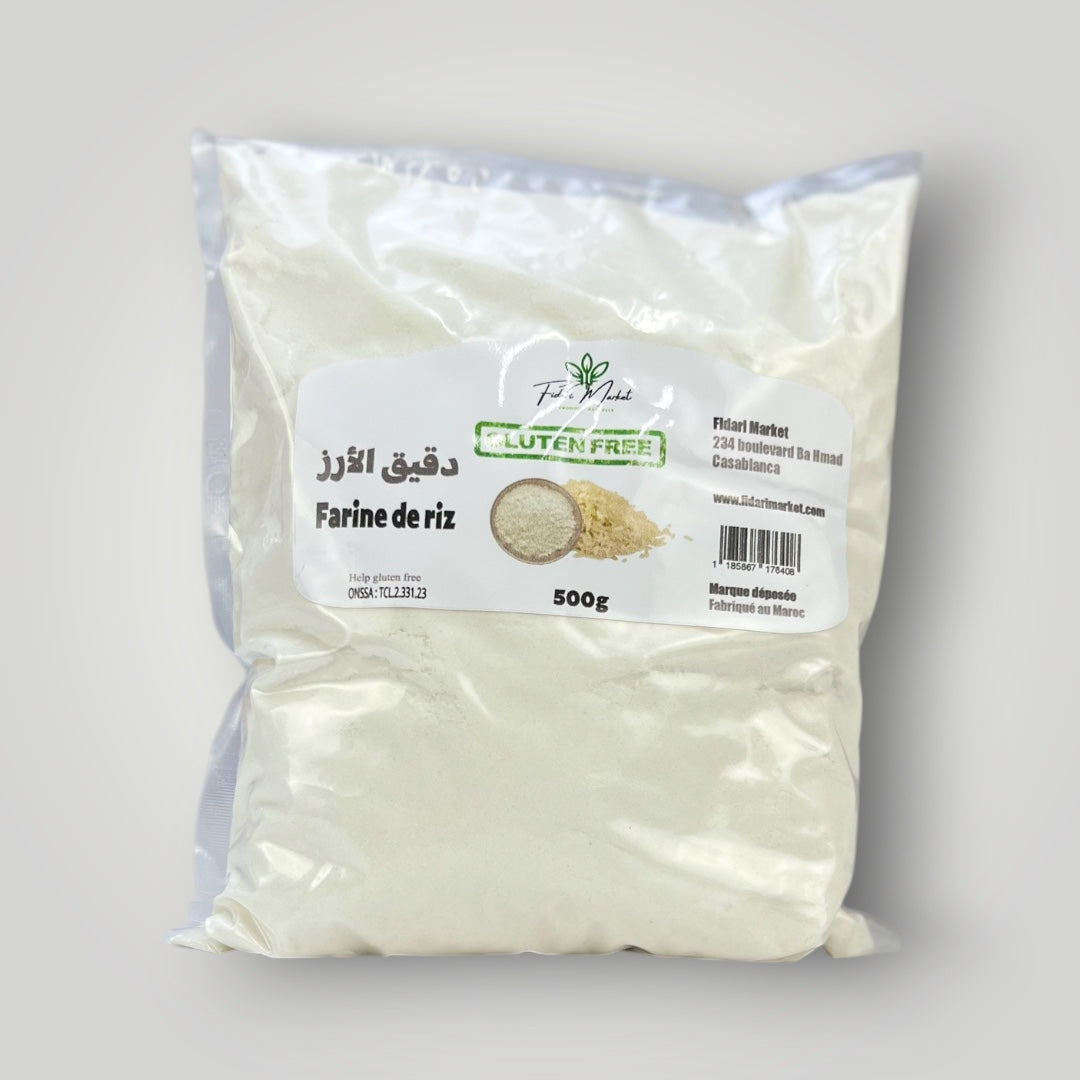 Farine de riz sans gluten 500g – artisanal sans conservateurs – Fidari Market Casablanca