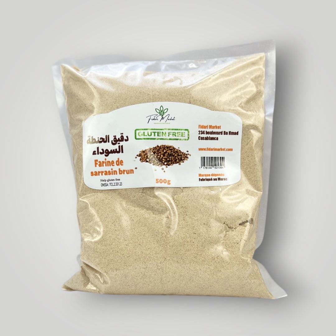 Farine de sarrasin brun sans gluten 500g – artisanal sans conservateurs – Fidari Market Casablanca