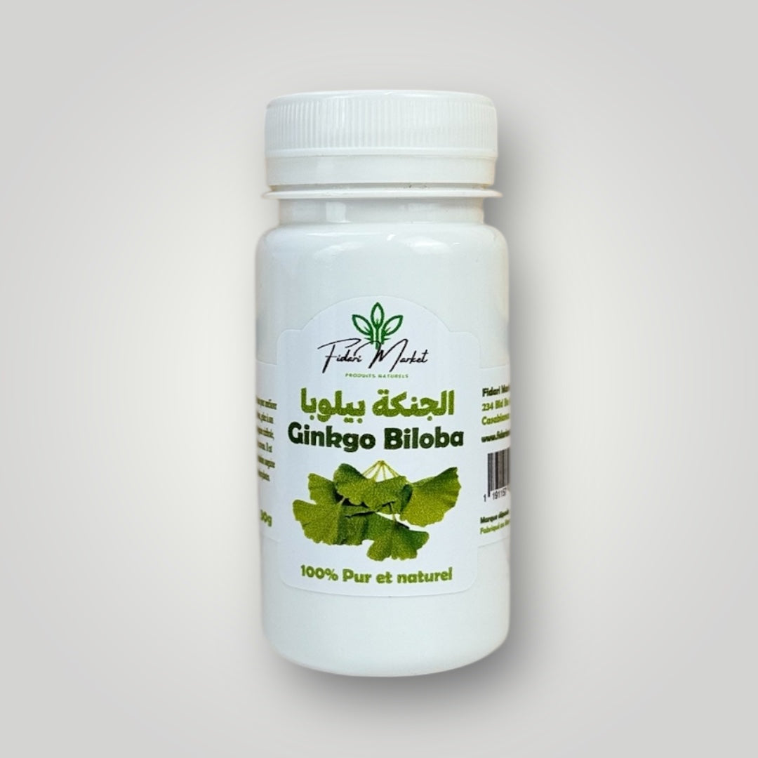 Ginkgo Biloba en Poudre 30g – 100% naturel superfood – Fidari Market Casablanca