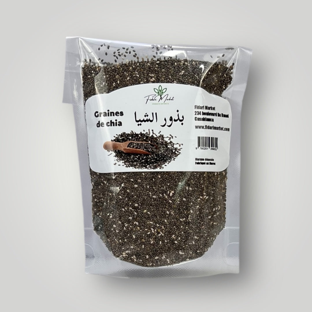 Graines de Chia 200g – 100% naturel superfood – Fidari Market Casablanca