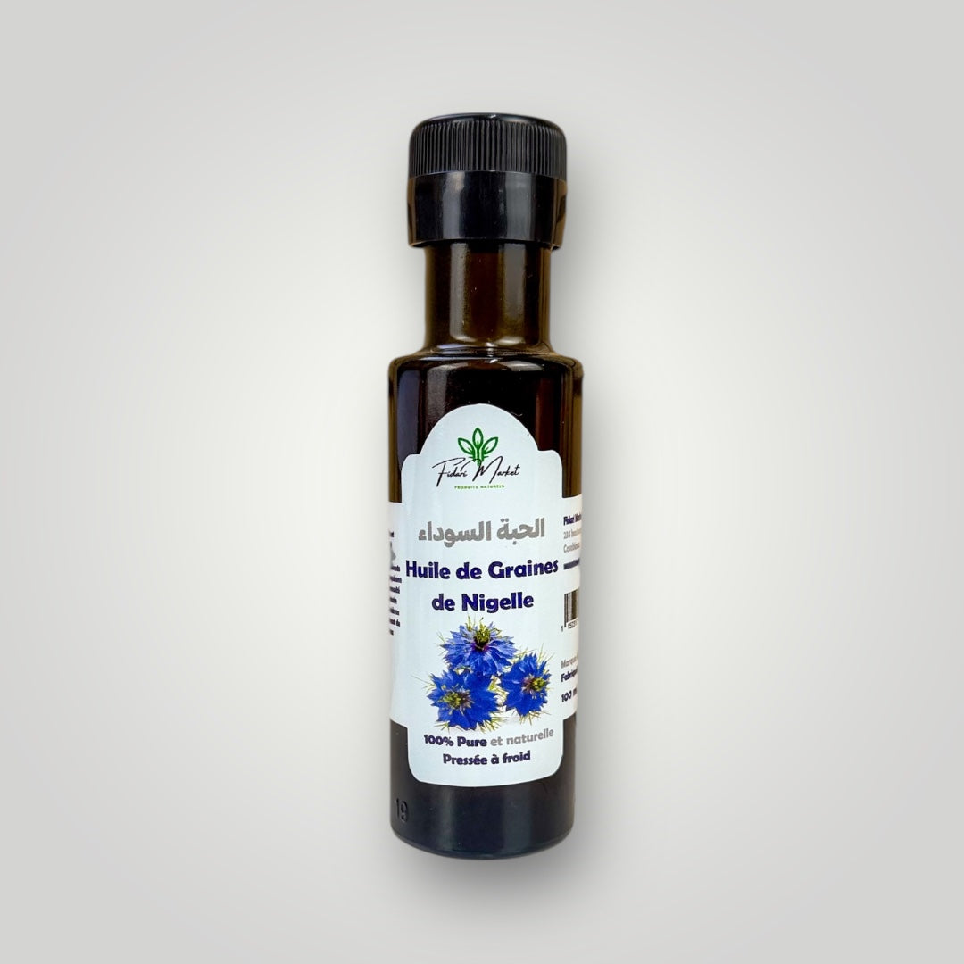 Huile de Graines de Nigelle alimentaire 100 ml – 100% naturel sans additifs chimiques – Fidari Market Casablanca