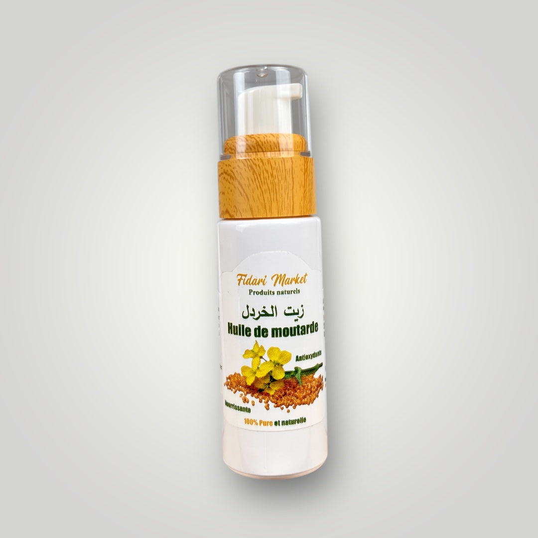 Huile de moutarde vierge 30ml – 100% naturel sans additifs chimiques – Fidari Market Casablanca