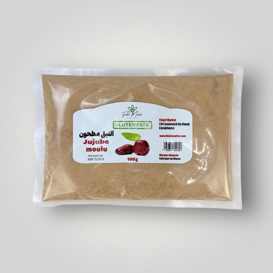 Jujube moulu sans gluten 100g – 100% naturel marocain – Fidari Market Casablanca