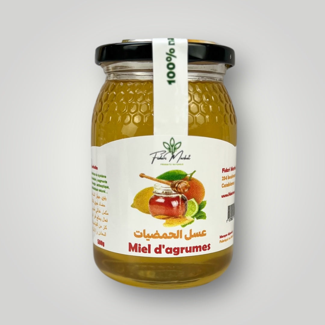 Miel d’agrumes 500g – pur naturel marocain sans additifs – Fidari Market Casablanca