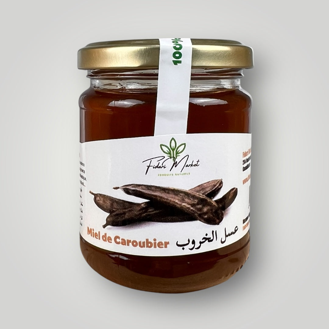Miel de caroubier 250g – pur naturel marocain sans additifs – Fidari Market Casablanca