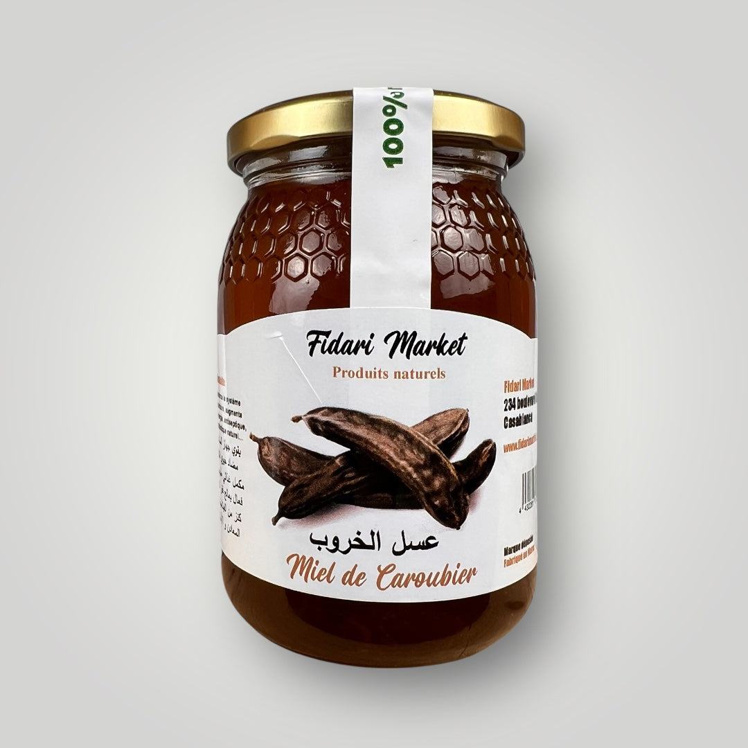Miel de caroubier 500g – pur naturel marocain sans additifs – Fidari Market Casablanca