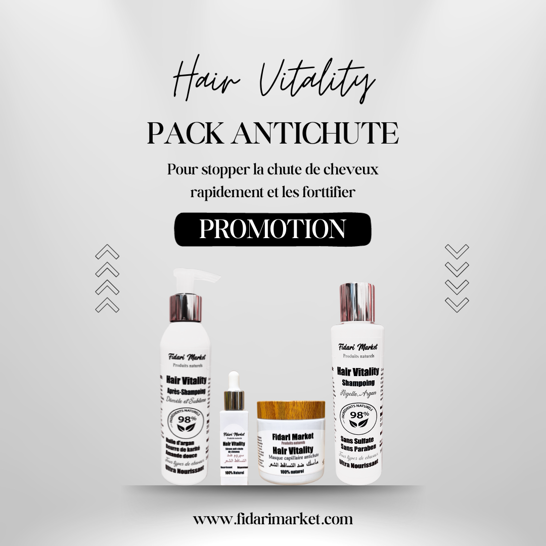 Pack Hair Vitality – 98% naturel sans chimie Maroc – Fidari Market Casablan