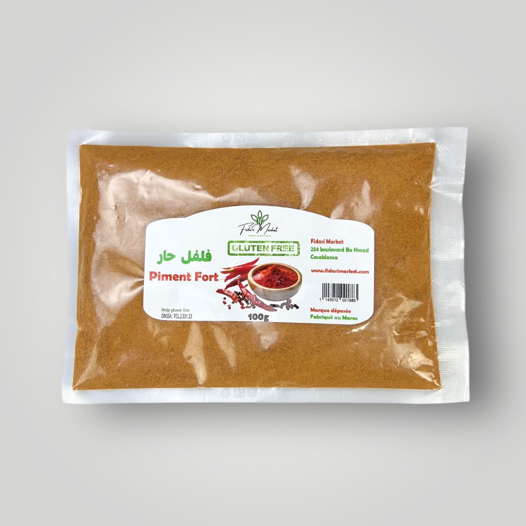 Piment Fort sans gluten 100g – 100% naturel marocain – Fidari Market Casablanca