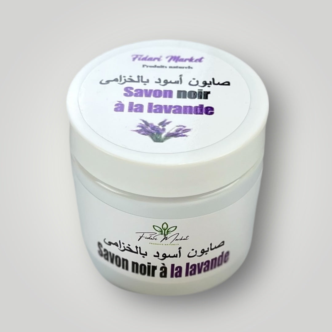 Savon noir a la lavande – 100% naturel sans chimie Maroc – Fidari Market Casablanca