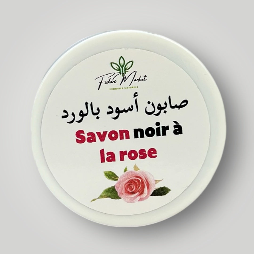 Savon noir a la rose – 100% naturel sans chimie Maroc – Fidari Market Casablanca