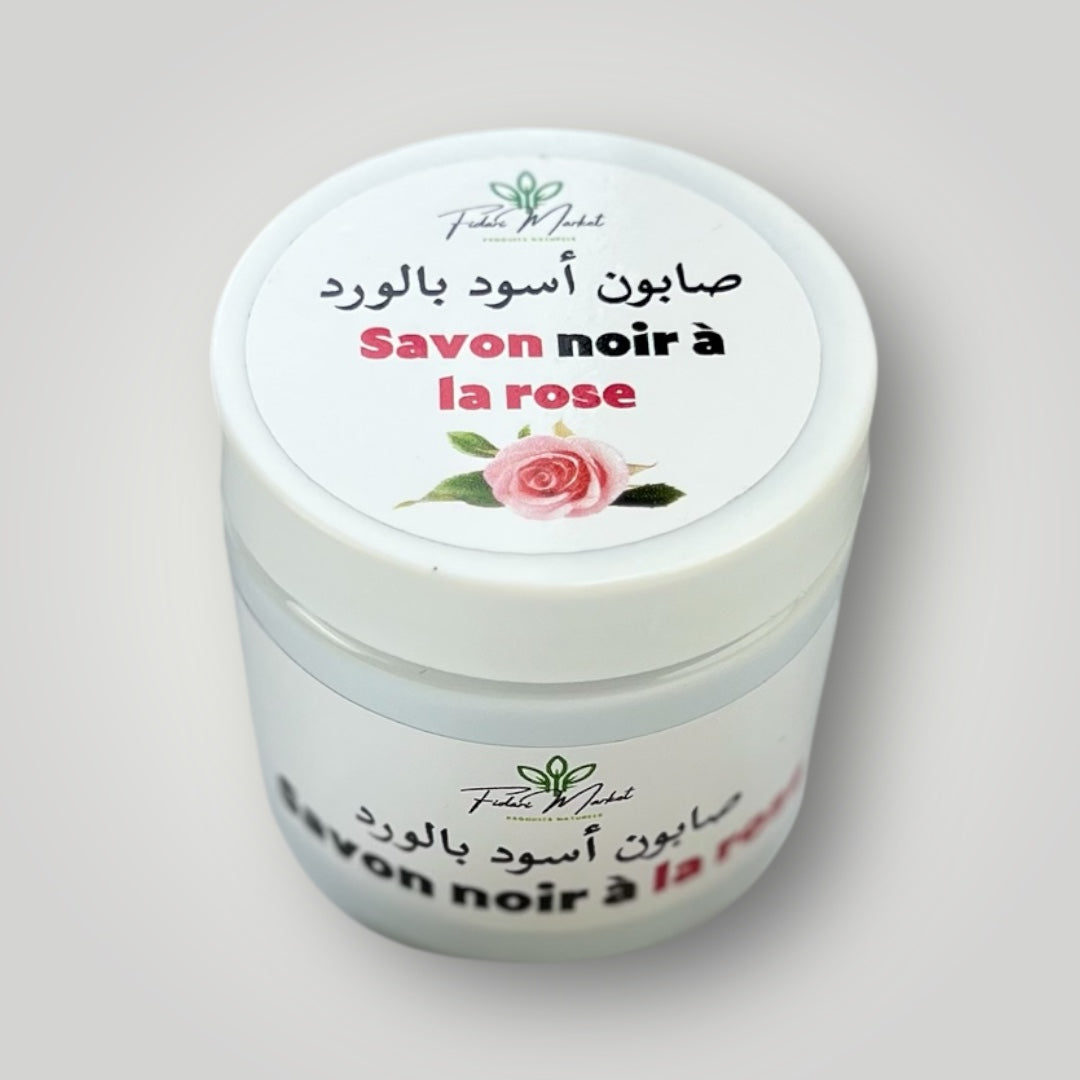 Savon noir a la rose – 100% naturel sans chimie Maroc – Fidari Market Casablanca