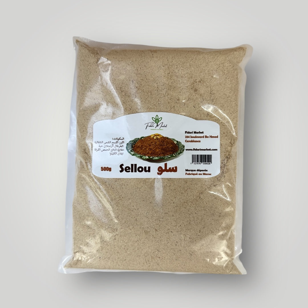 Sellou 500g – artisanal marocain 100% naturel – Fidari Market Casablanca