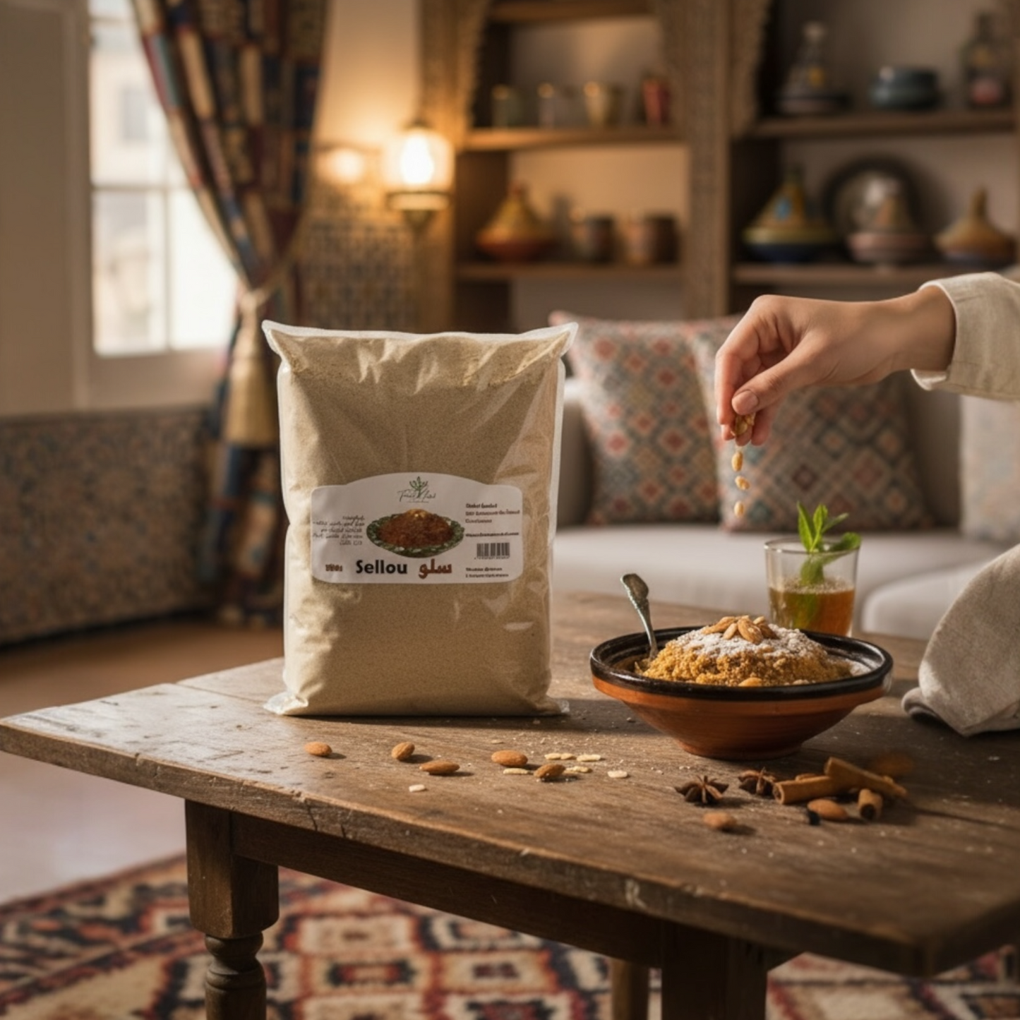 Sellou 500g – artisanal marocain 100% naturel – Fidari Market Casablanca