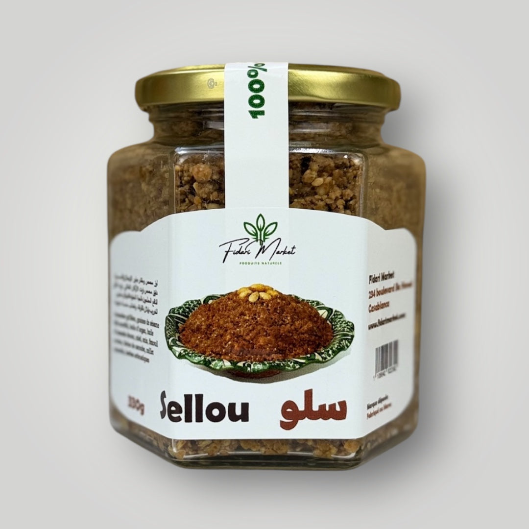 Sellou à l’huile d’argan 330g – 100% naturel sans additifs chimiques – Fidari Market Casablanca