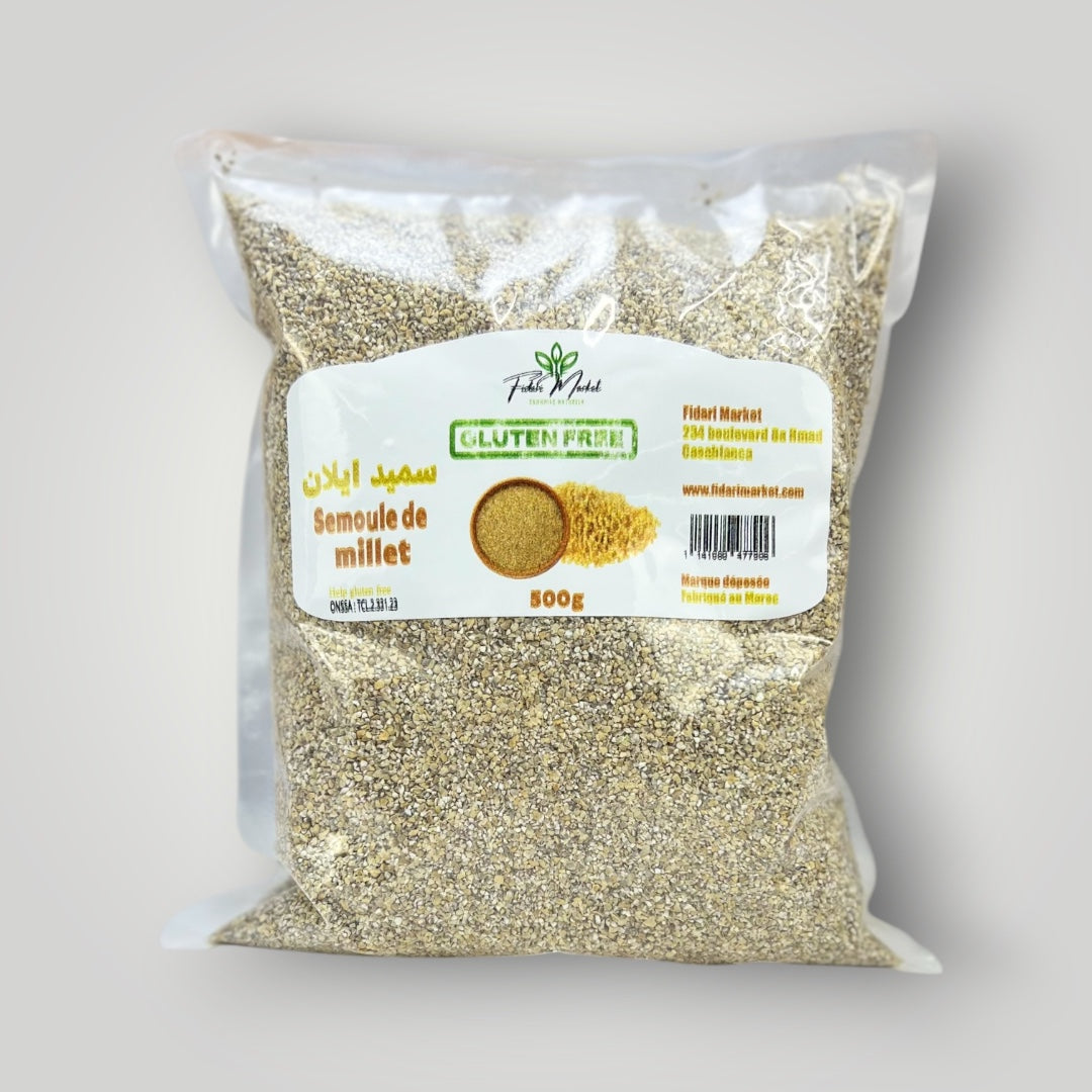Semoule de Millet sans gluten 500g – artisanal sans conservateurs – Fidari Market Casablanca