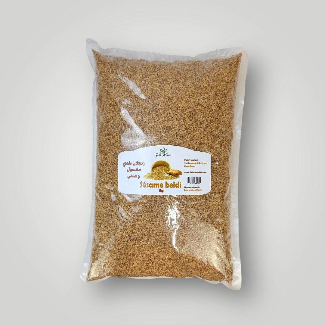 Sésame beldi 1kg – 100% naturel sans additifs chimiques – Fidari Market Casablanca
